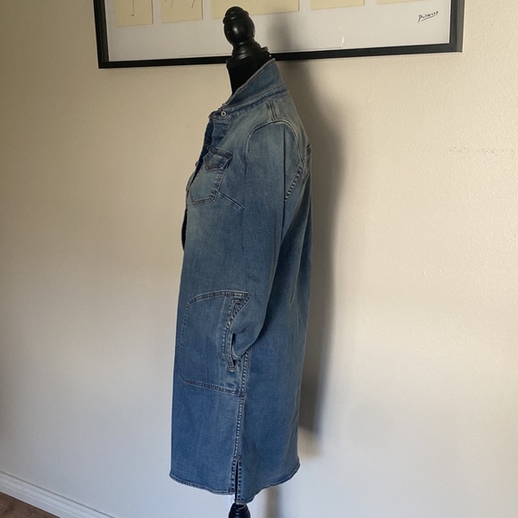 Lands' End Women's Petite Long Sleeve Denim Shirt Dress - Picture 3 of 12